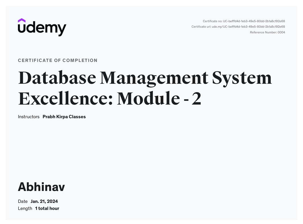 Data Base Management System