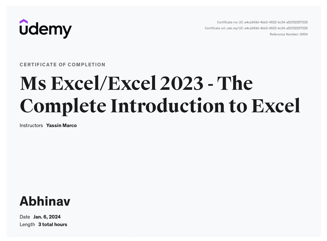 Excel Introduction